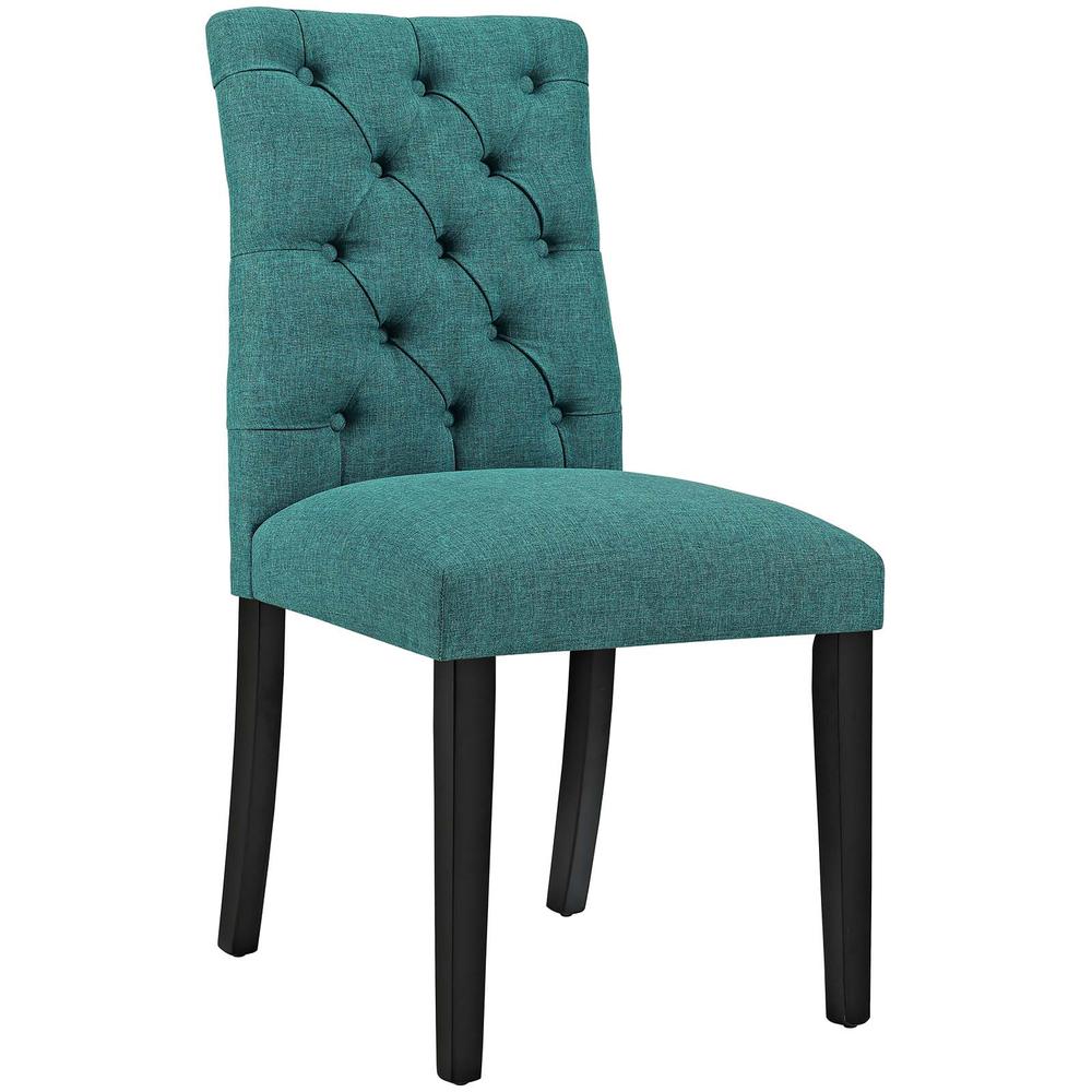 Duchess Dining Chair Fabric Set of 4 - Teal EEI-3475-TEA. Picture 2