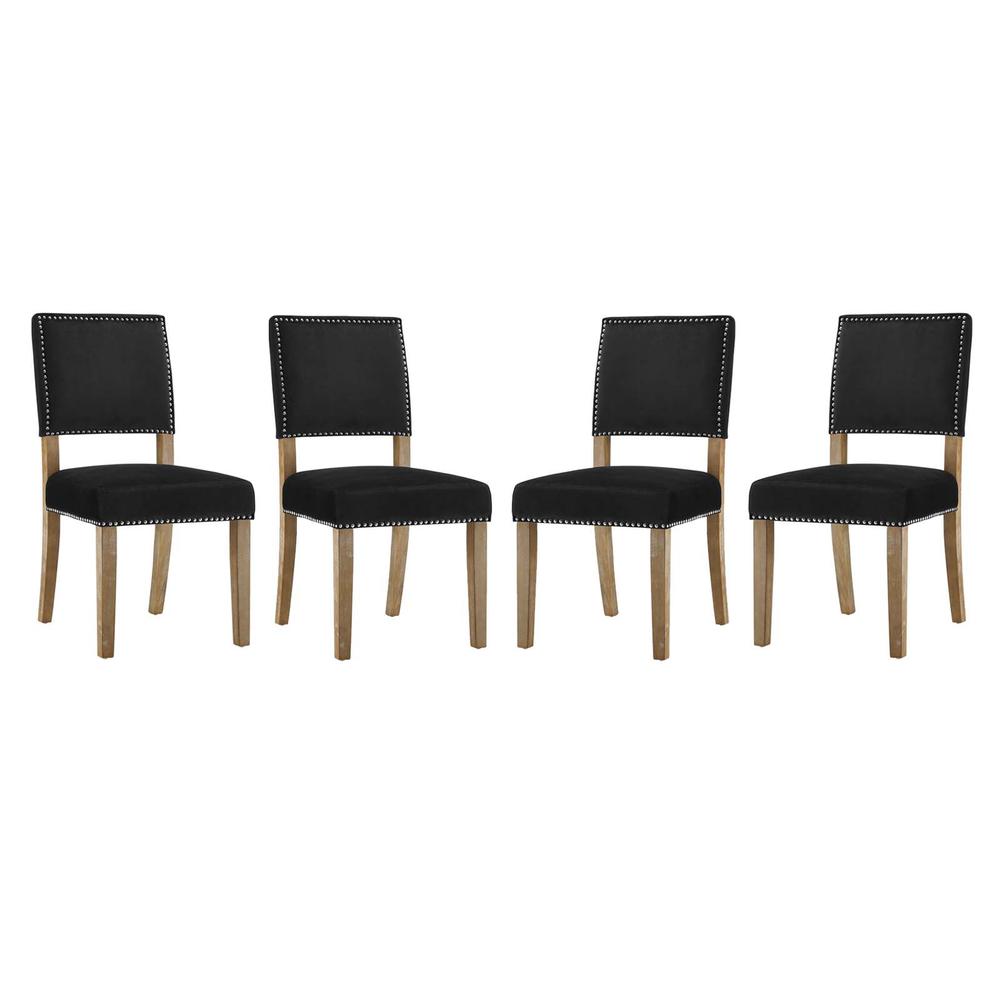 Oblige Dining Chair Wood Set of 4 - Black EEI-3478-BLK. Picture 1
