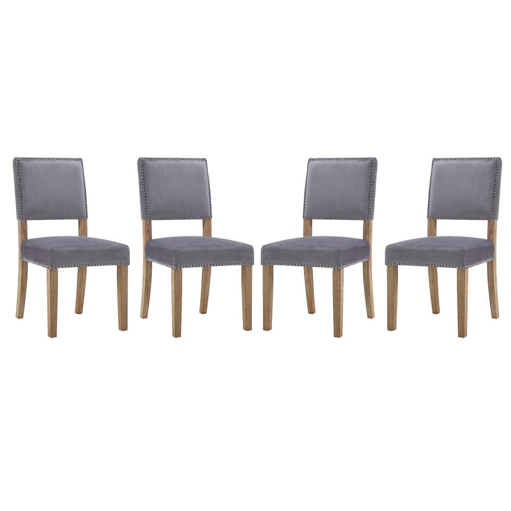 Oblige Dining Chair Wood Set of 4 - Gray EEI-3478-GRY. The main picture.