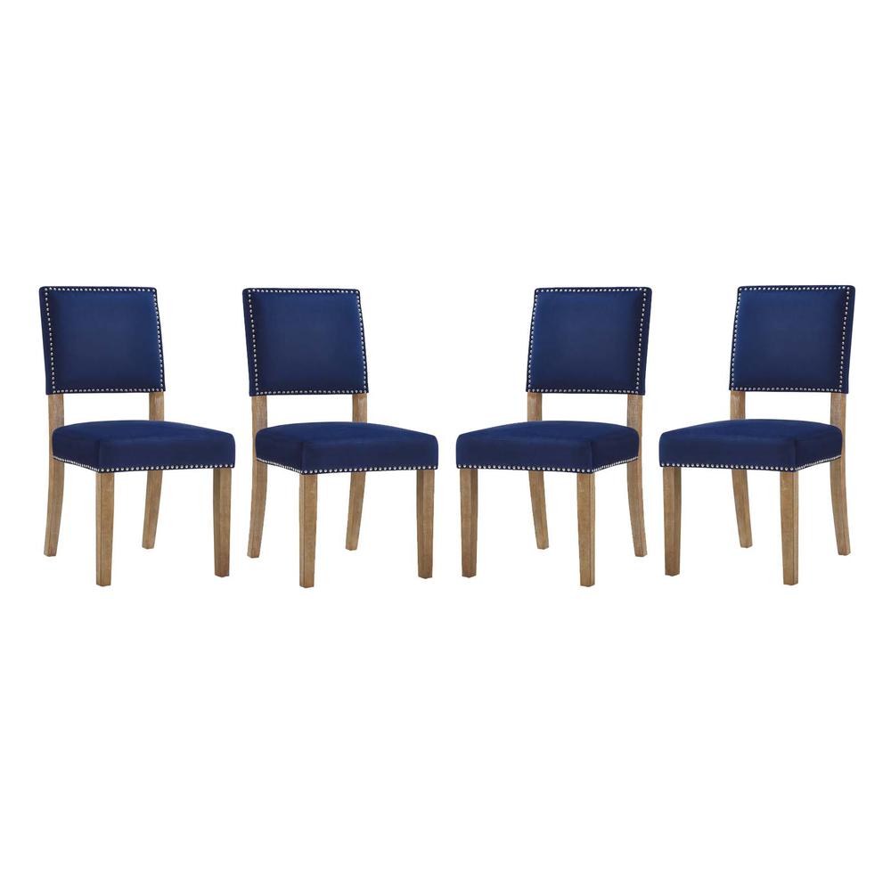 Oblige Dining Chair Wood Set of 4 - Navy EEI-3478-NAV. The main picture.