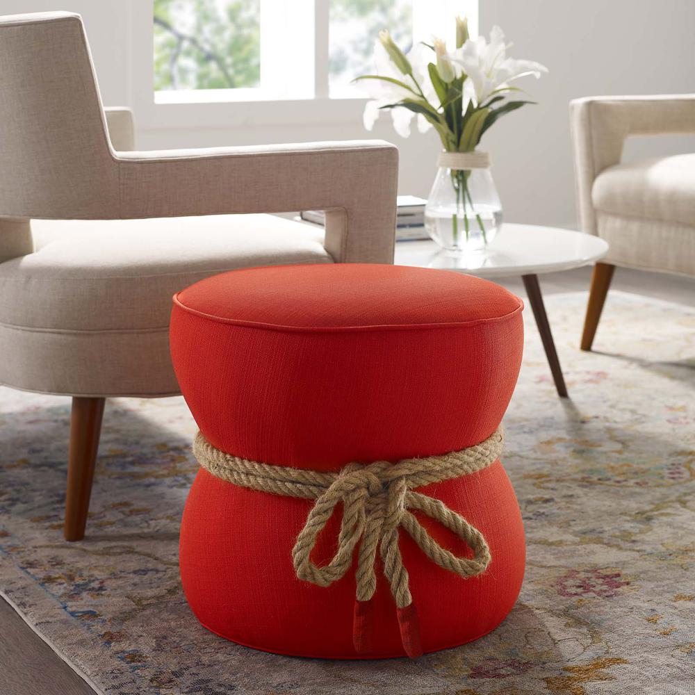 Beat Nautical Rope Upholstered Fabric Ottoman. Picture 5