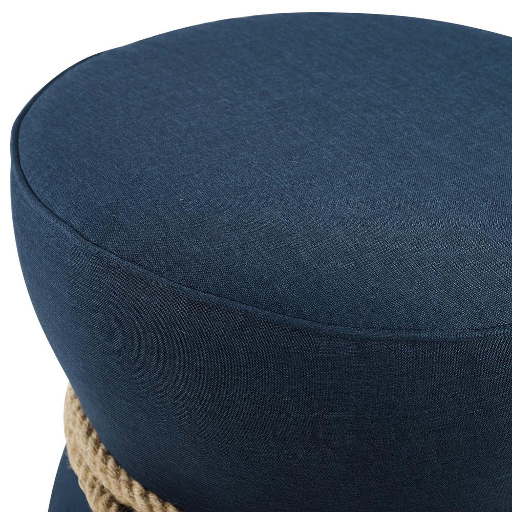 Beat Nautical Rope Upholstered Fabric Ottoman. Picture 3