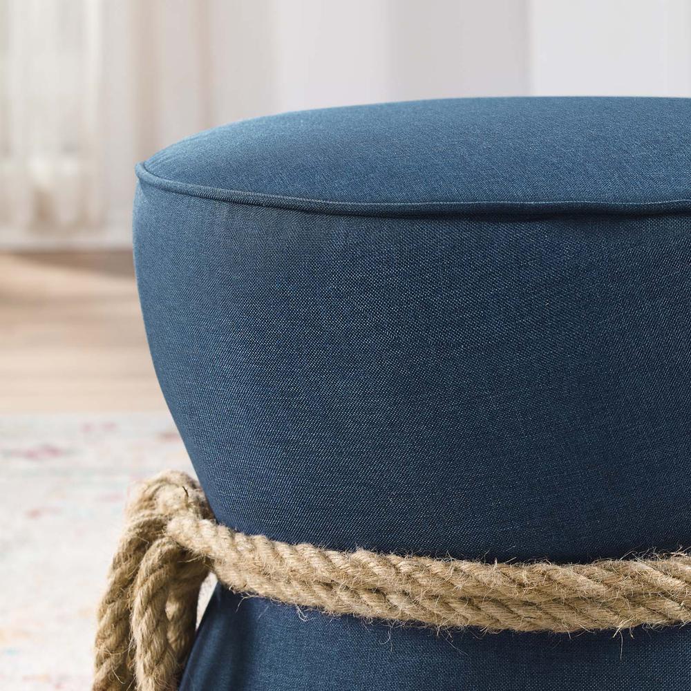 Beat Nautical Rope Upholstered Fabric Ottoman. Picture 4