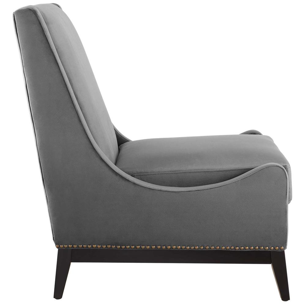 Confident Accent Upholstered Performance Velvet Lounge Chair. Picture 2