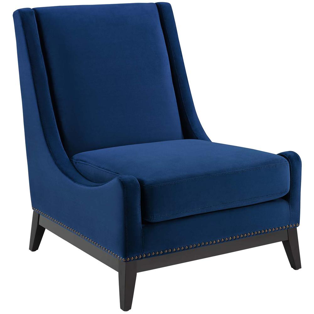 Confident Accent Upholstered Performance Velvet Lounge Chair. Picture 1