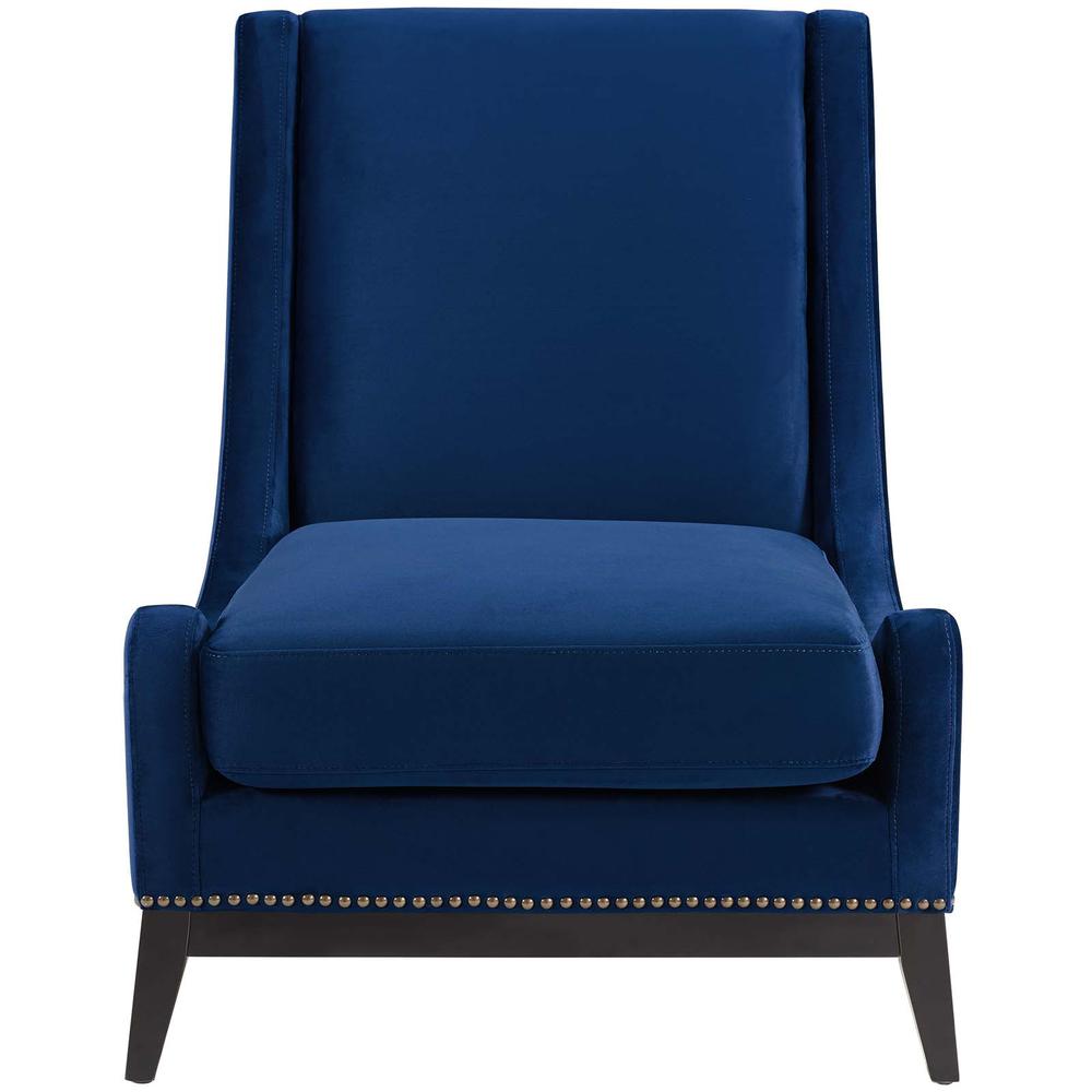 Confident Accent Upholstered Performance Velvet Lounge Chair. Picture 4