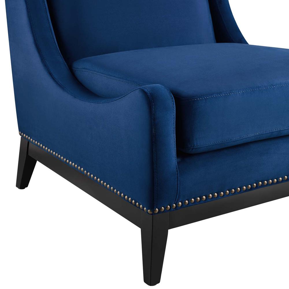 Confident Accent Upholstered Performance Velvet Lounge Chair. Picture 5