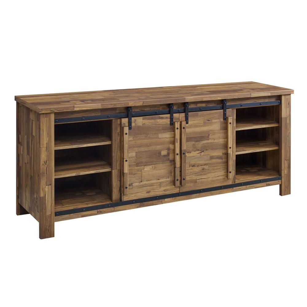 Cheshire 71" Rustic Sliding Door TV Stand. Picture 2