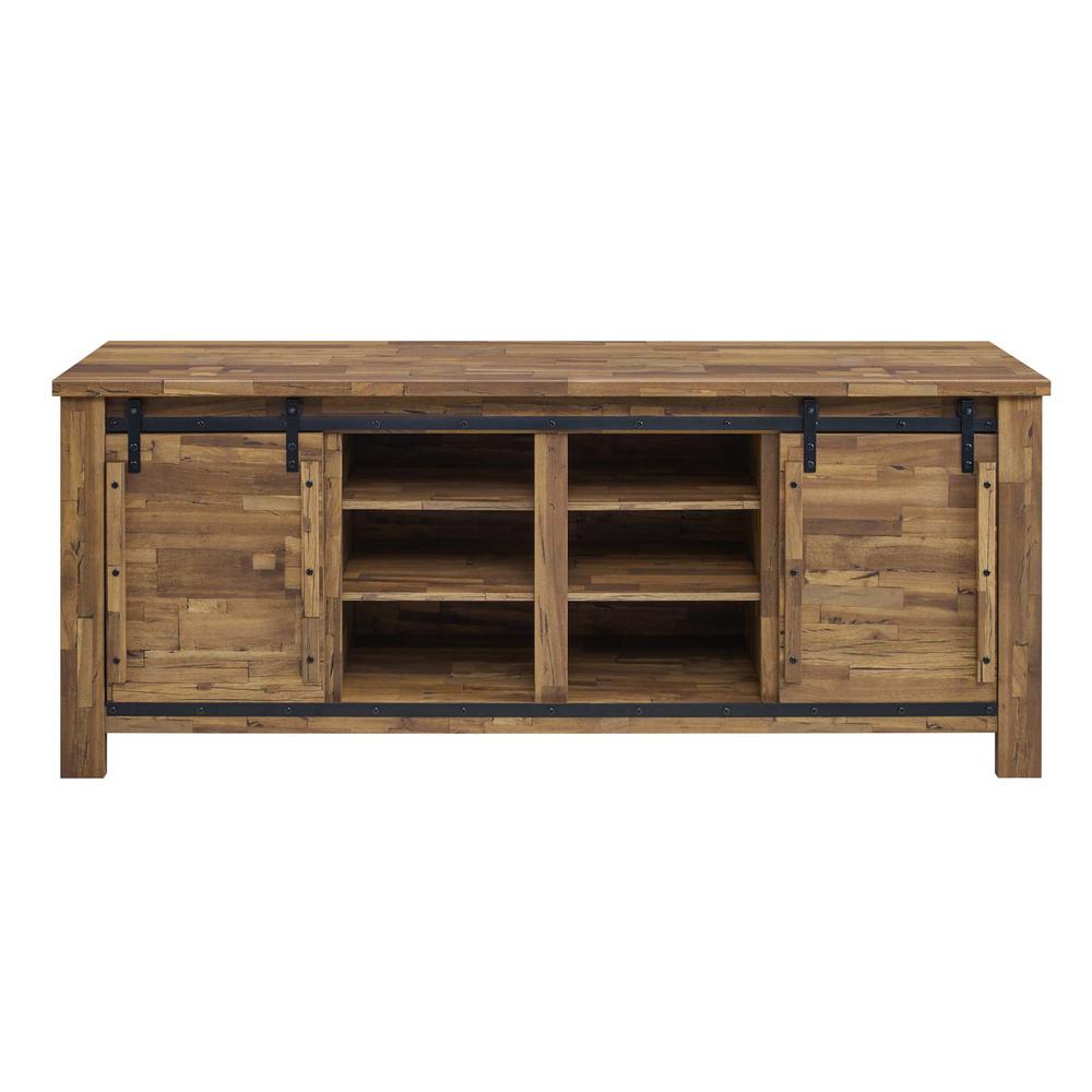 Cheshire 71" Rustic Sliding Door TV Stand. Picture 4