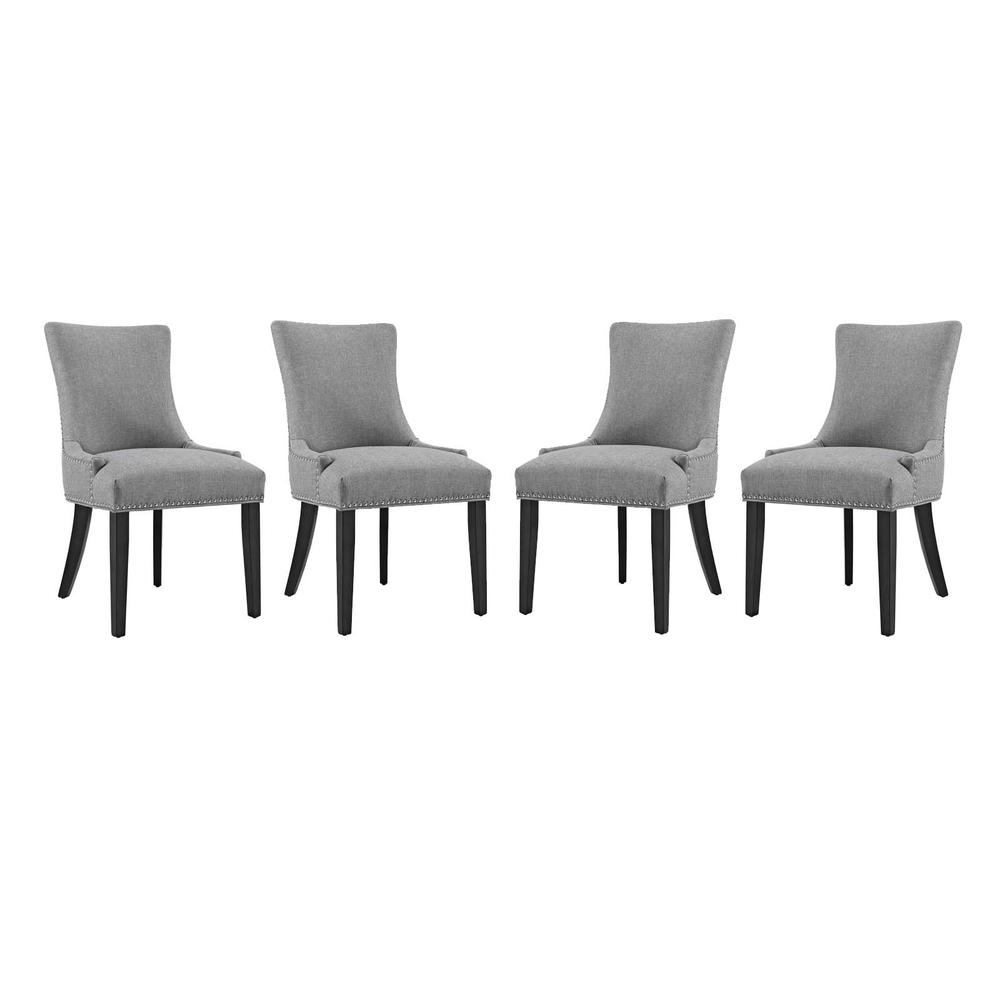 Marquis Dining Chair Fabric Set of 4 - Light Gray EEI-3497-LGR. Picture 1