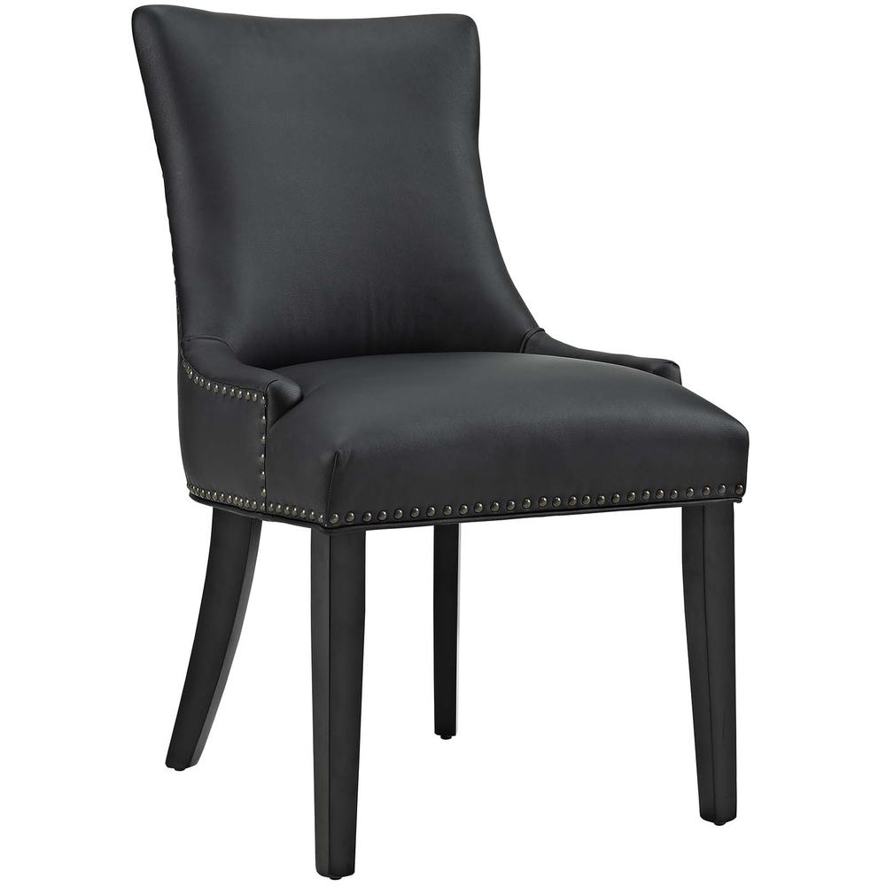Marquis Dining Chair Faux Leather Set of 2 - Black EEI-3498-BLK. Picture 2