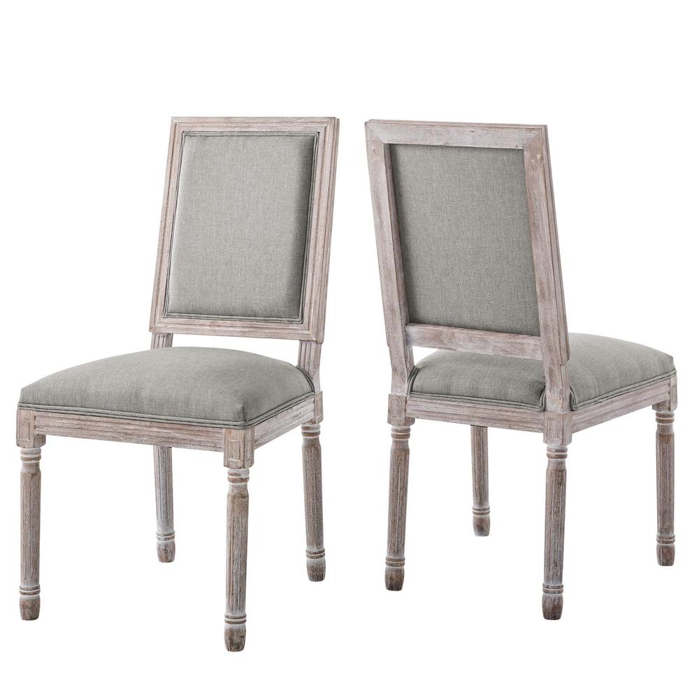 Court Dining Side Chair Upholstered Fabric Set of 2. Picture 1
