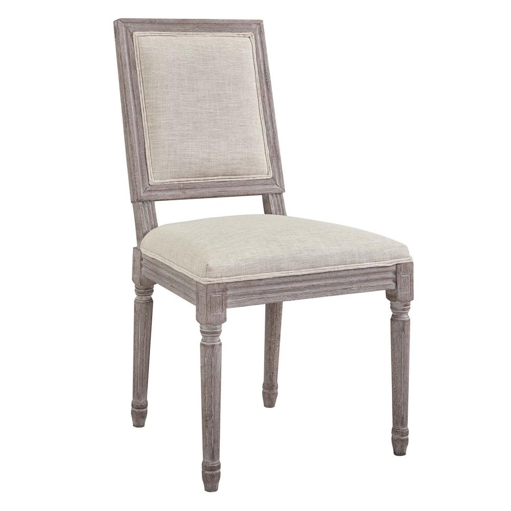 Court Dining Side Chair Upholstered Fabric Set of 4 - Beige EEI-3501-BEI. Picture 2