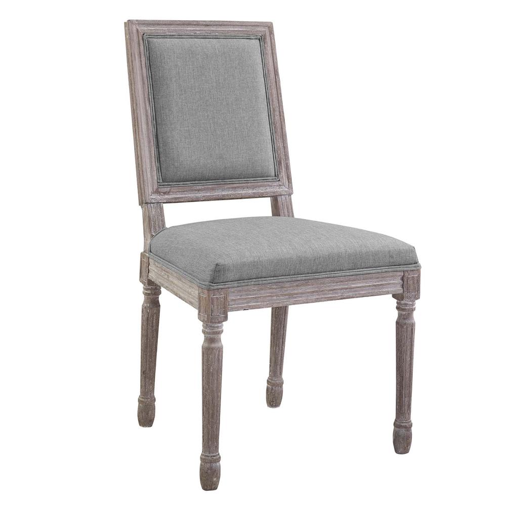 Court Dining Side Chair Upholstered Fabric Set of 4 - Light Gray EEI-3501-LGR. Picture 2