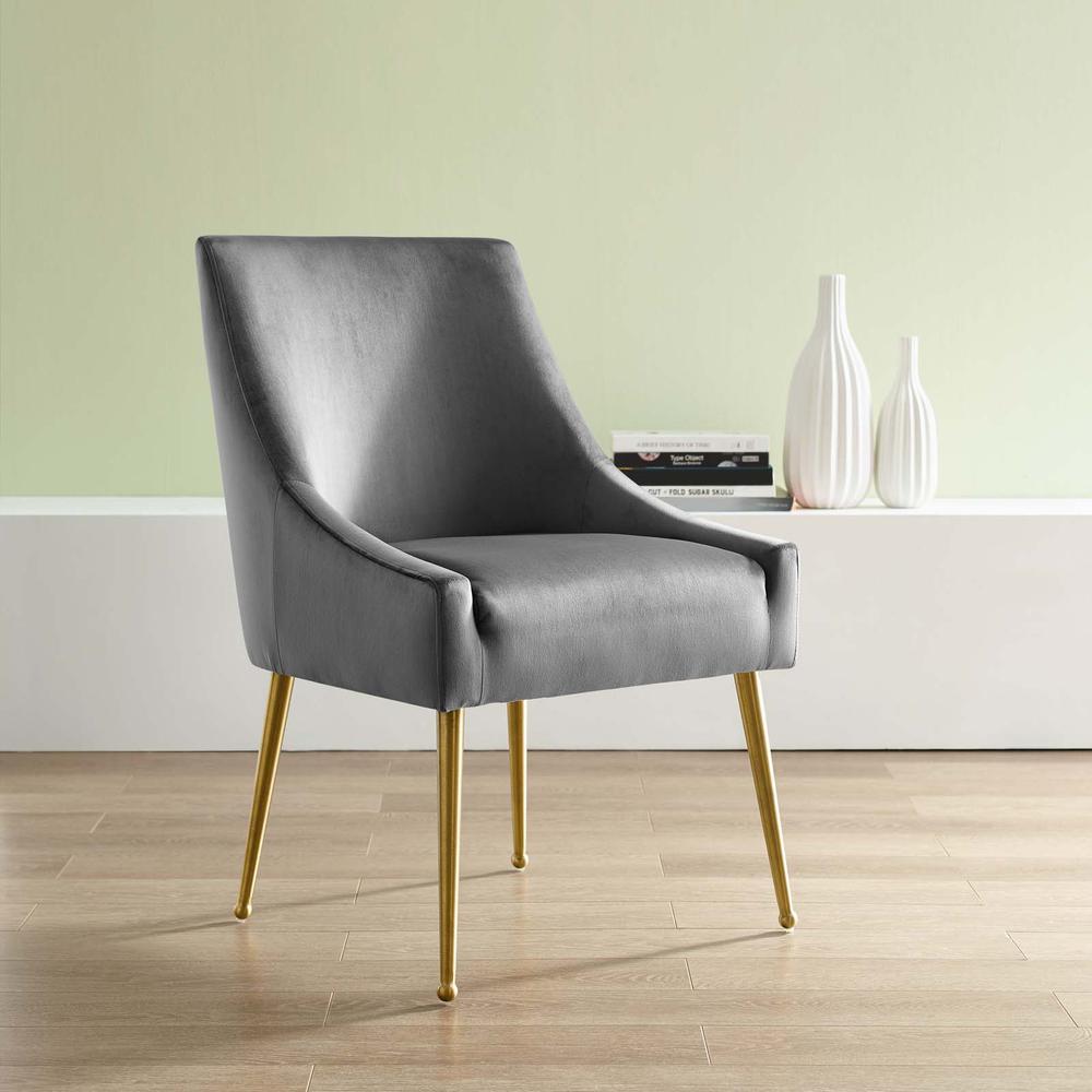 Discern Upholstered Performance Velvet Dining Chair. Picture 6