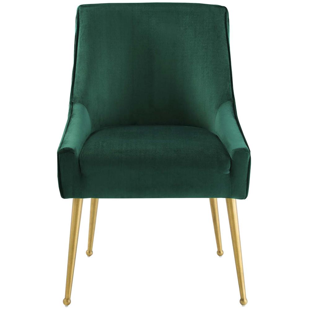Discern Pleated Back Upholstered Performance Velvet Dining Chair. Picture 4