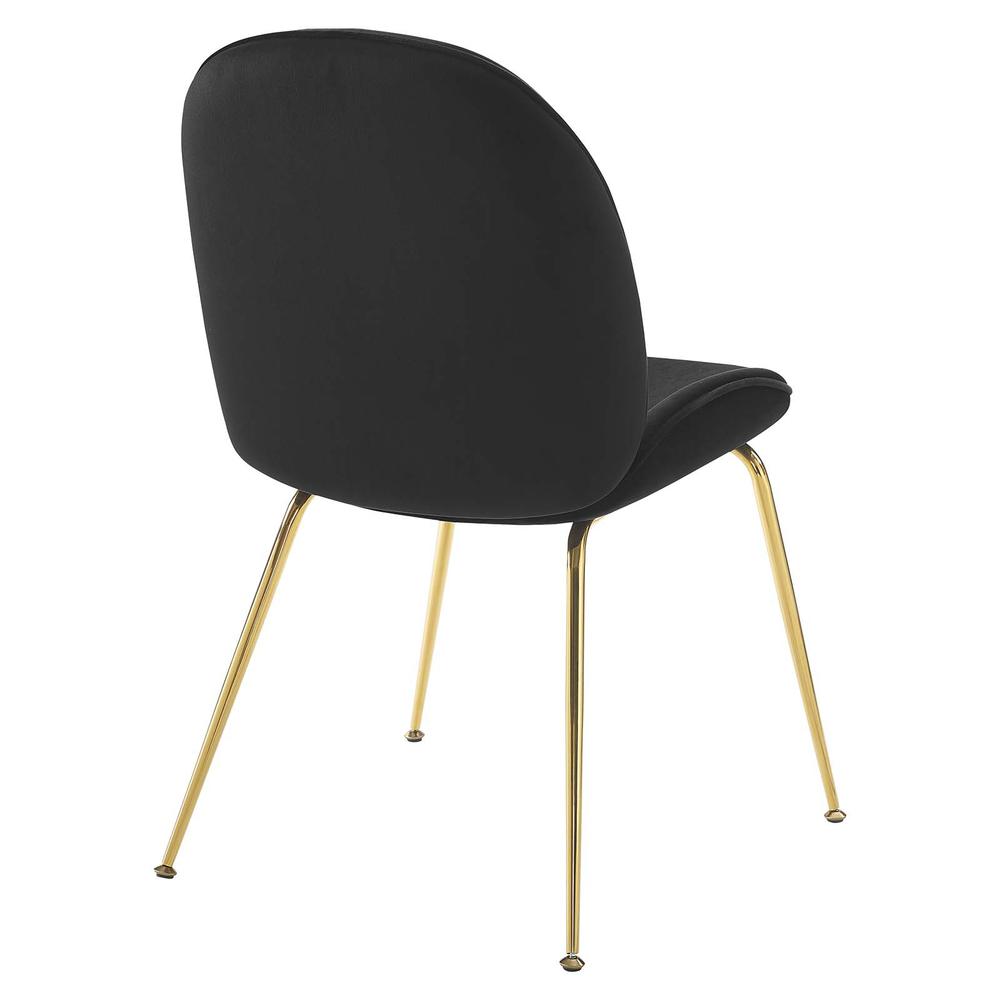 Scoop Gold Stainless Steel Leg Performance Velvet Dining Chair. Picture 3
