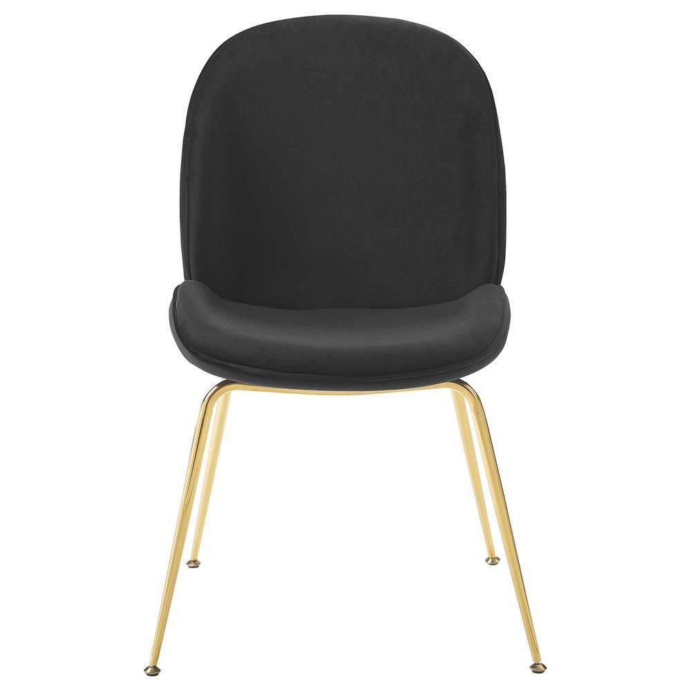 Scoop Gold Stainless Steel Leg Performance Velvet Dining Chair. Picture 4