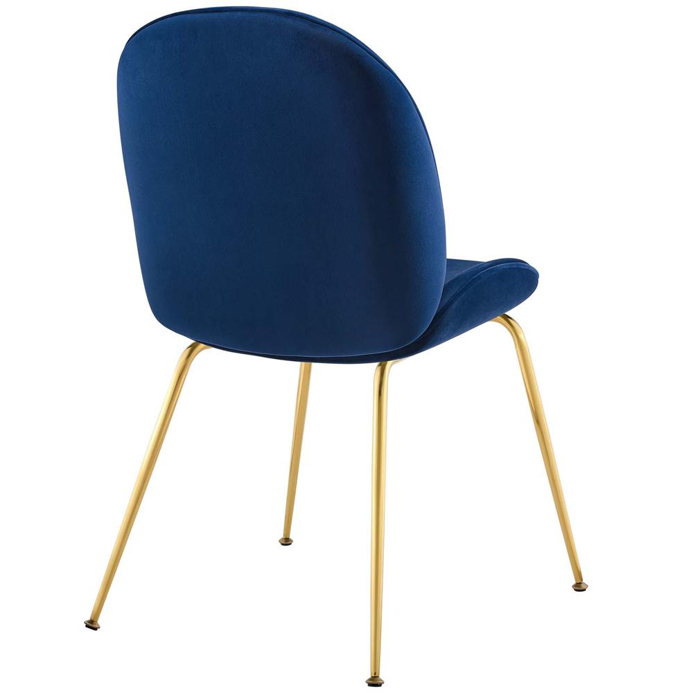Scoop Gold Stainless Steel Leg Performance Velvet Dining Chair. Picture 3