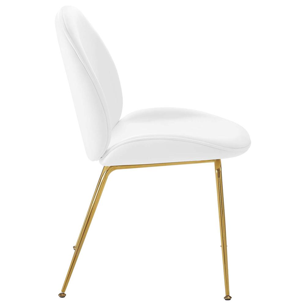 Scoop Gold Stainless Steel Leg Performance Velvet Dining Chair. Picture 2
