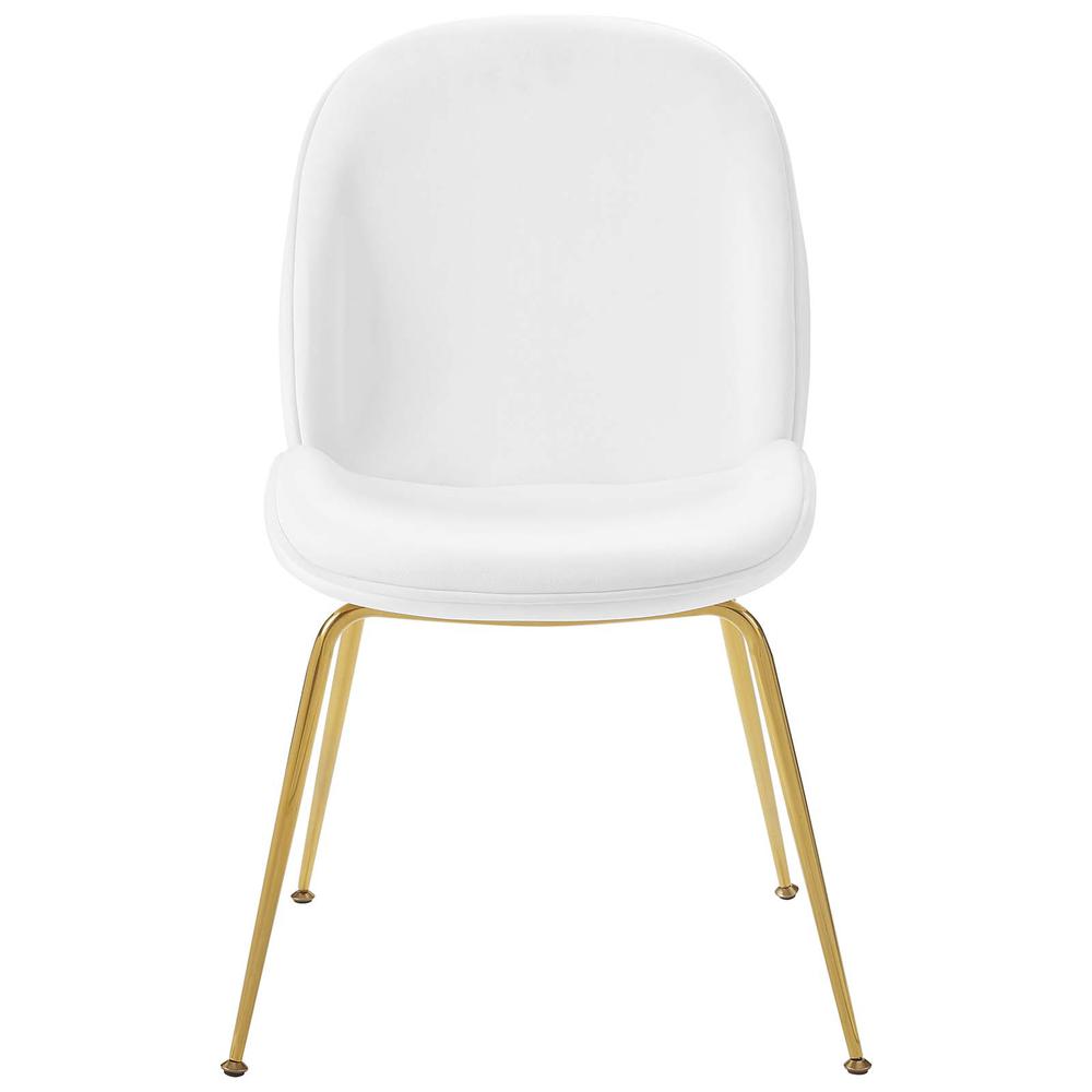 Scoop Gold Stainless Steel Leg Performance Velvet Dining Chair. Picture 4