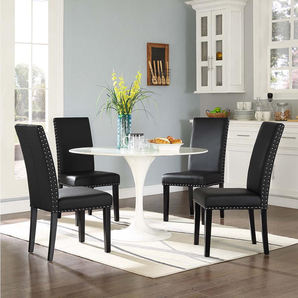 Parcel Dining Side Chair Vinyl Set of 4. Picture 5