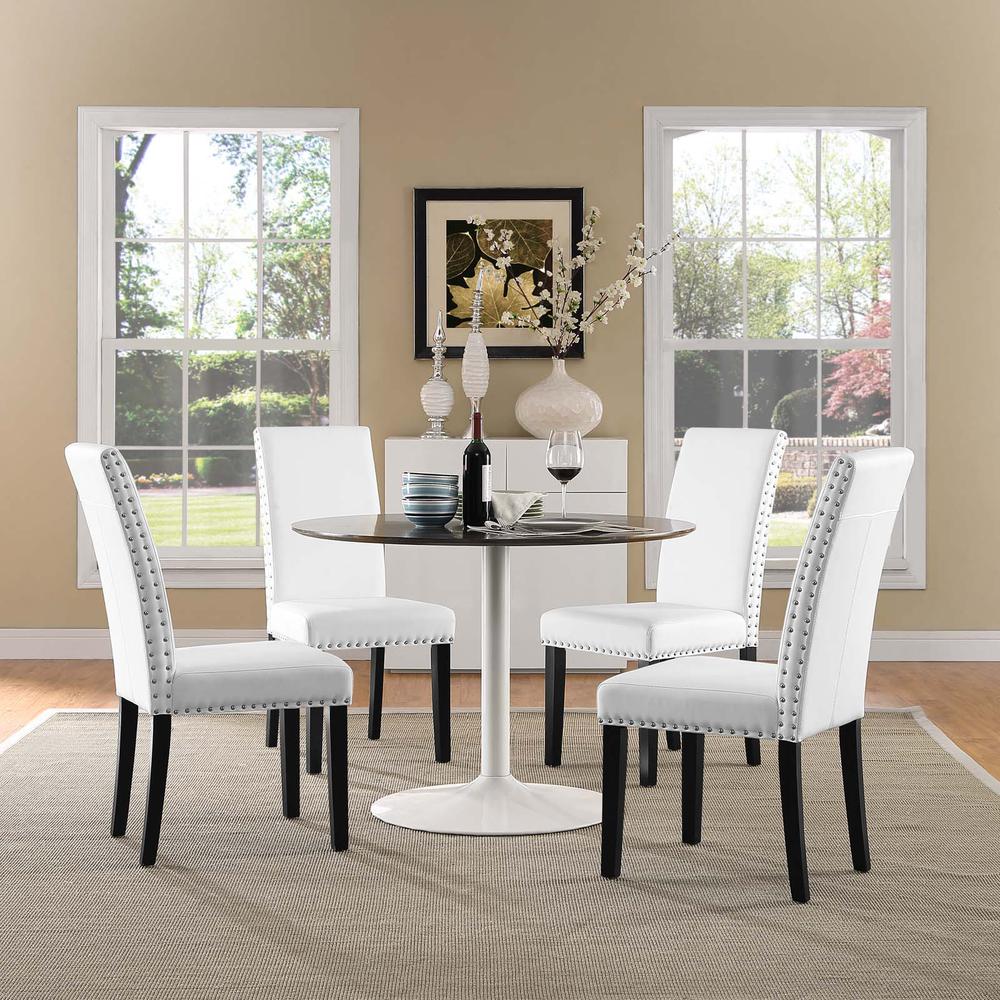 Parcel Dining Side Chair Vinyl Set of 4. Picture 5