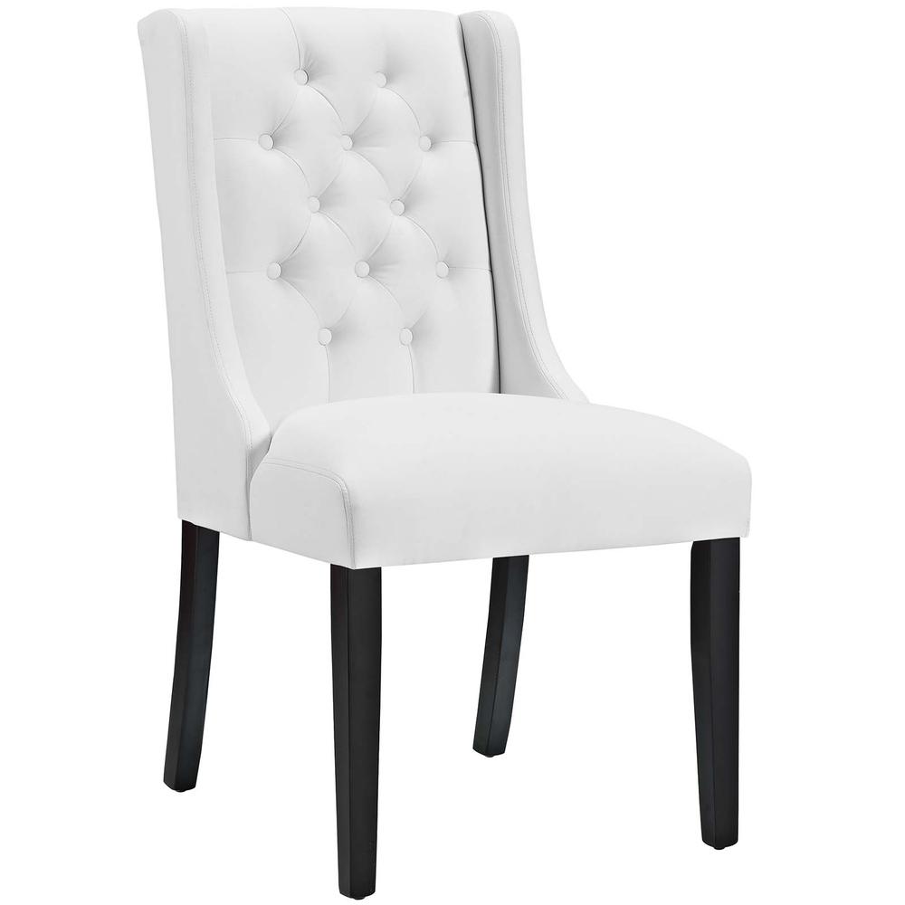 Baronet Dining Chair Vinyl Set of 2 - White EEI-3555-WHI. Picture 2