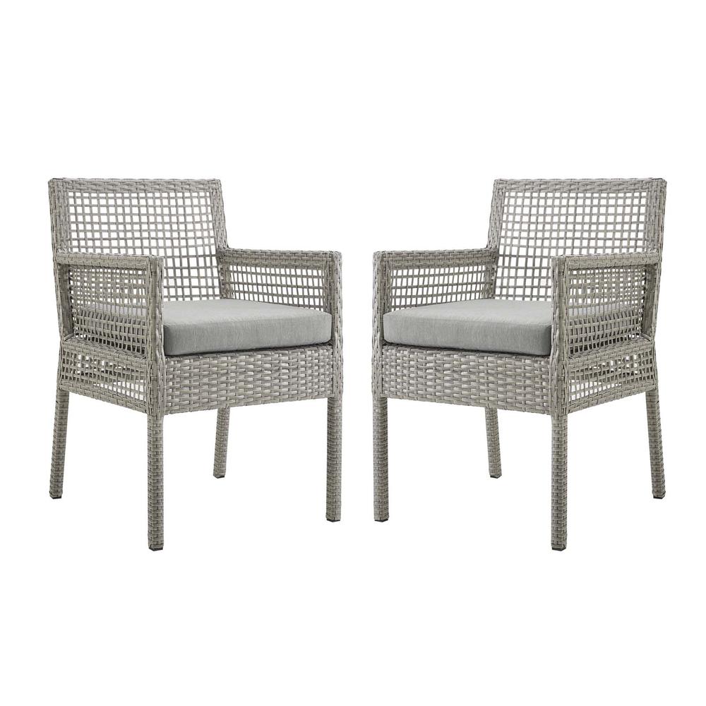 Aura Dining Armchair Outdoor Patio Wicker Rattan Set of 2. Picture 1