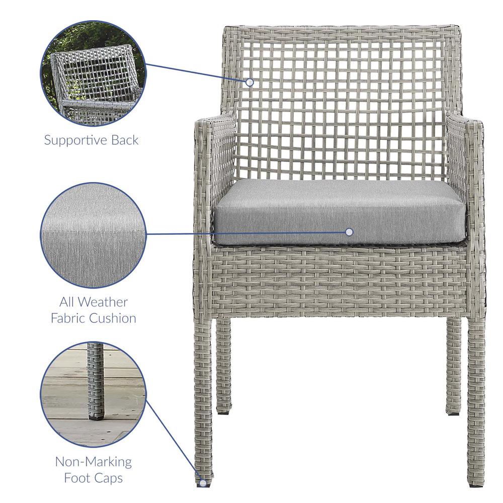 Aura Dining Armchair Outdoor Patio Wicker Rattan Set of 2. Picture 6