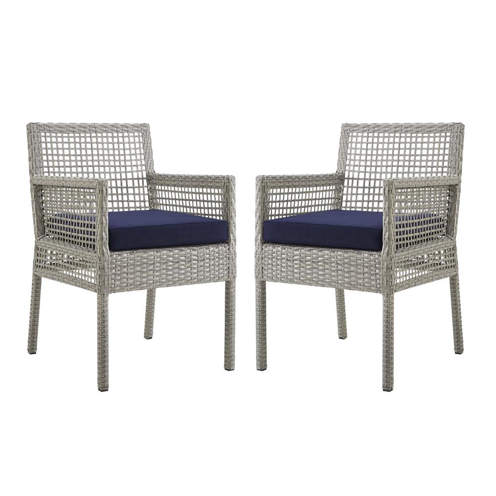 Aura Dining Armchair Outdoor Patio Wicker Rattan Set of 2. Picture 1