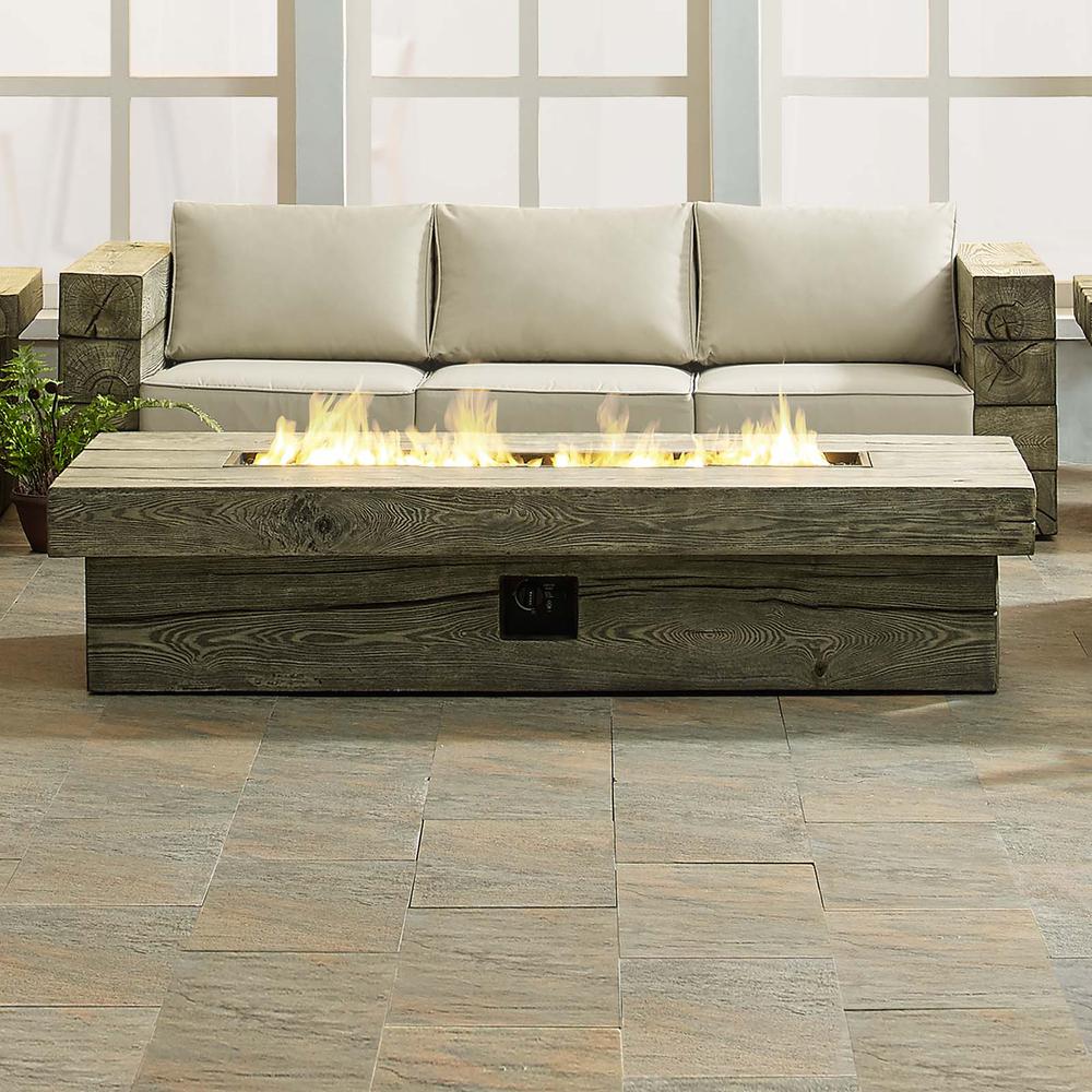 Manteo 70" Rectangular Outdoor Patio Fire Pit Table. Picture 9