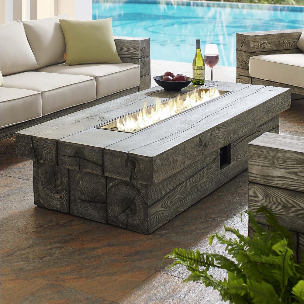 Manteo 70" Rectangular Outdoor Patio Fire Pit Table. Picture 10