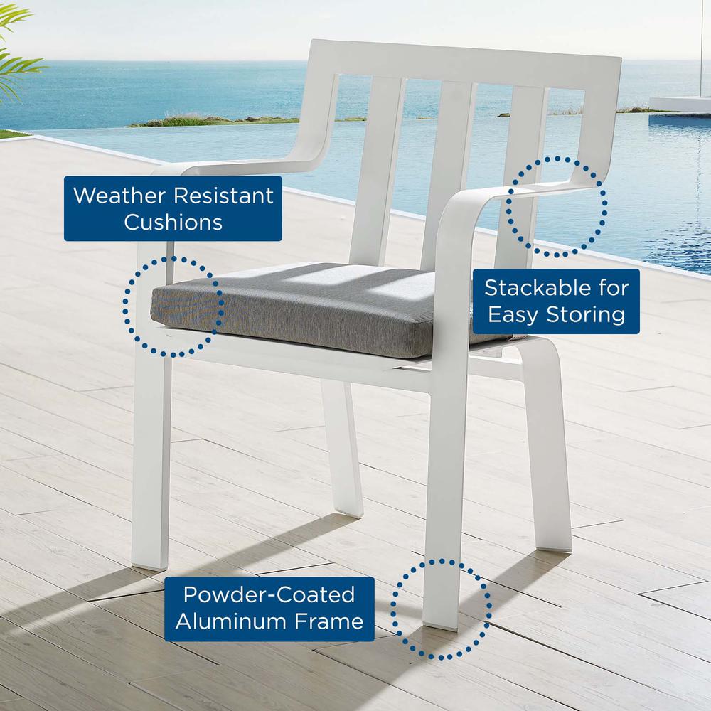 Baxley Stackable Outdoor Patio Aluminum Dining Armchair. Picture 6