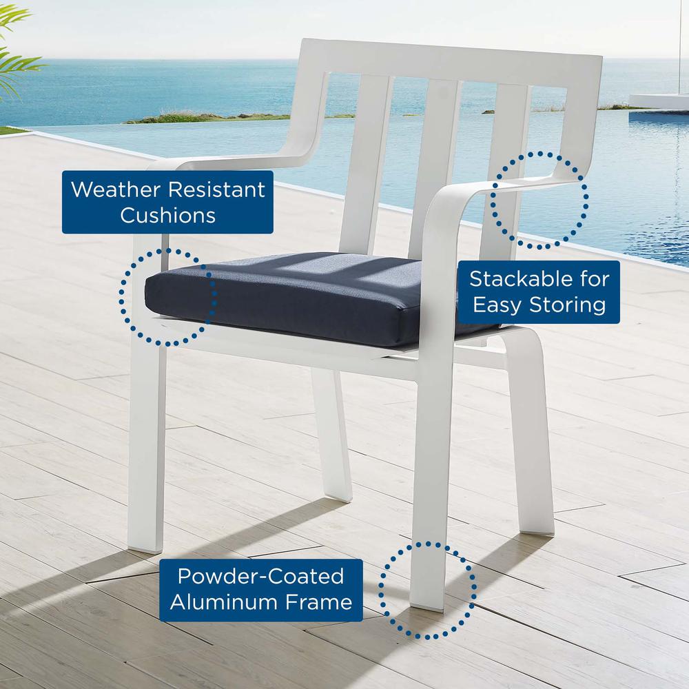 Baxley Stackable Outdoor Patio Aluminum Dining Armchair. Picture 6
