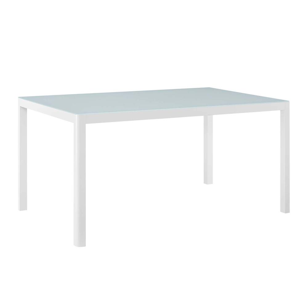 Raleigh 59" Outdoor Patio Aluminum Dining Table. Picture 1