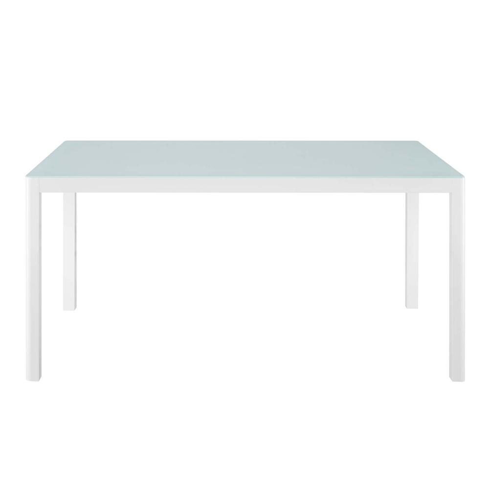 Raleigh 59" Outdoor Patio Aluminum Dining Table. Picture 2