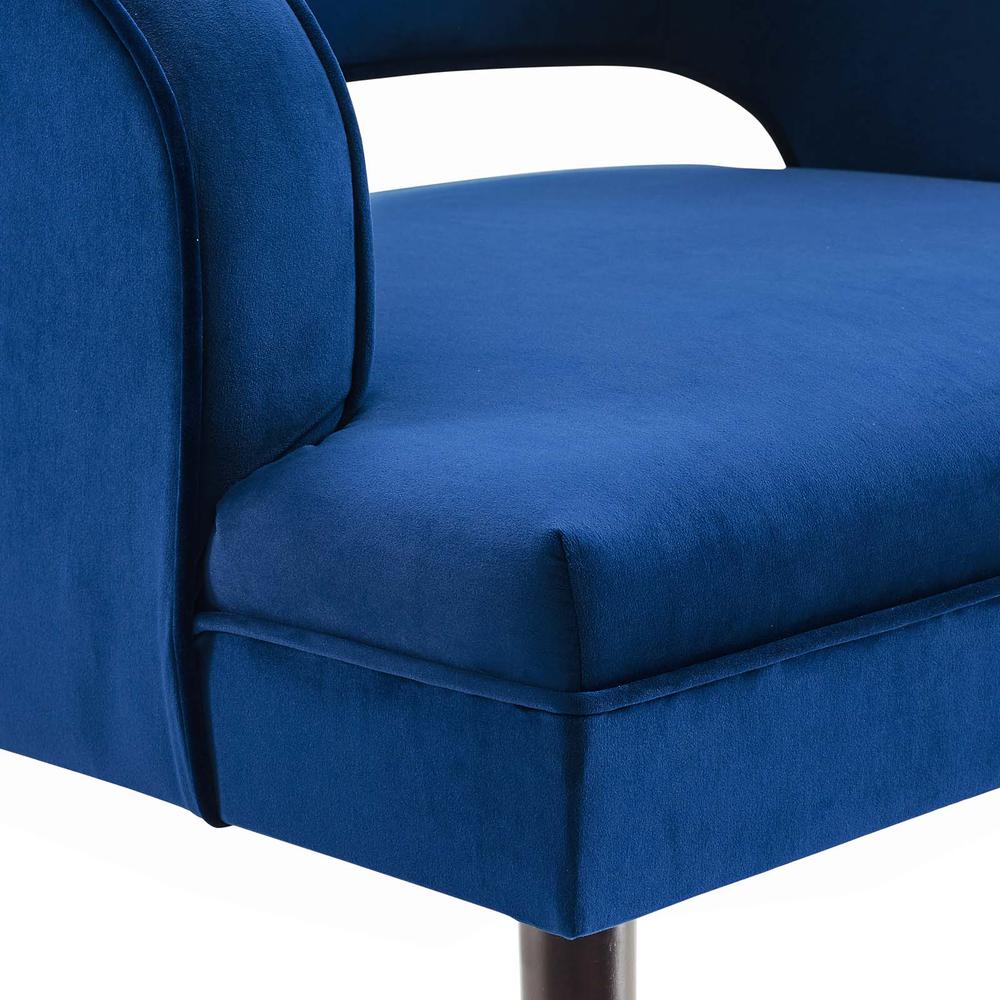 Traipse Button Tufted Open Back Performance Velvet Armchair. Picture 5