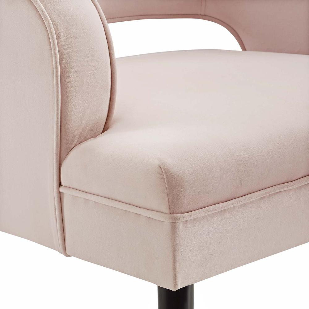 Traipse Button Tufted Open Back Performance Velvet Armchair - Pink EEI-3579-PNK. Picture 5