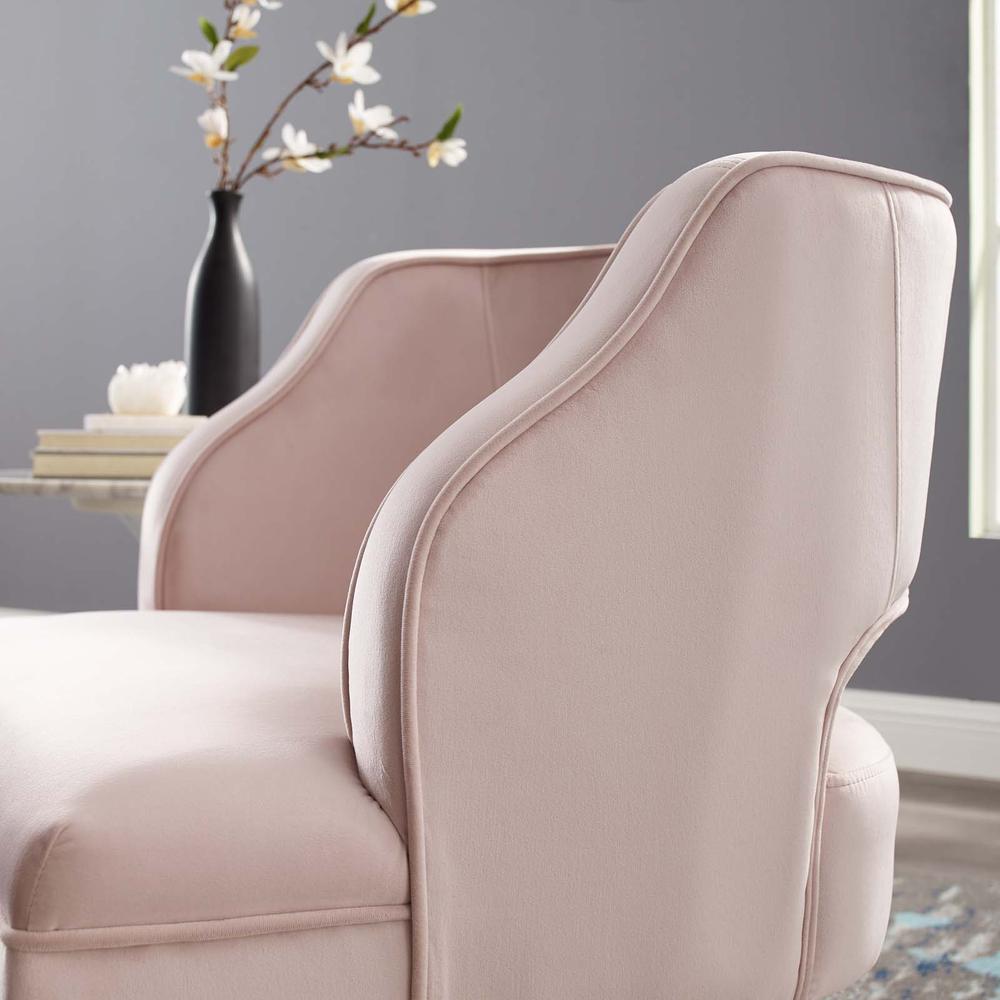 Traipse Button Tufted Open Back Performance Velvet Armchair - Pink EEI-3579-PNK. Picture 6
