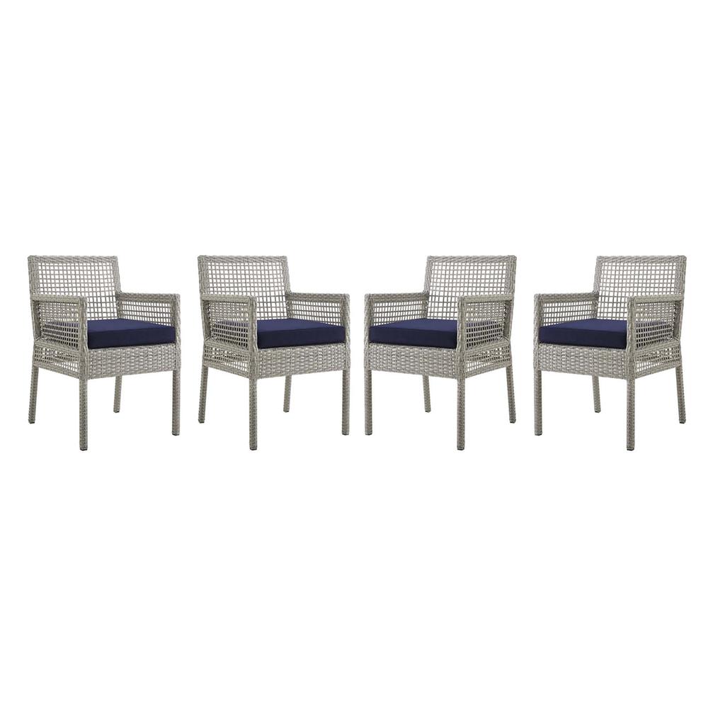 Aura Dining Armchair Outdoor Patio Wicker Rattan Set of 4. Picture 1