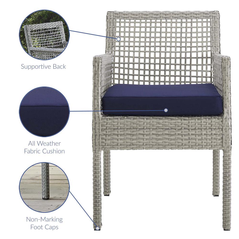 Aura Dining Armchair Outdoor Patio Wicker Rattan Set of 4. Picture 6