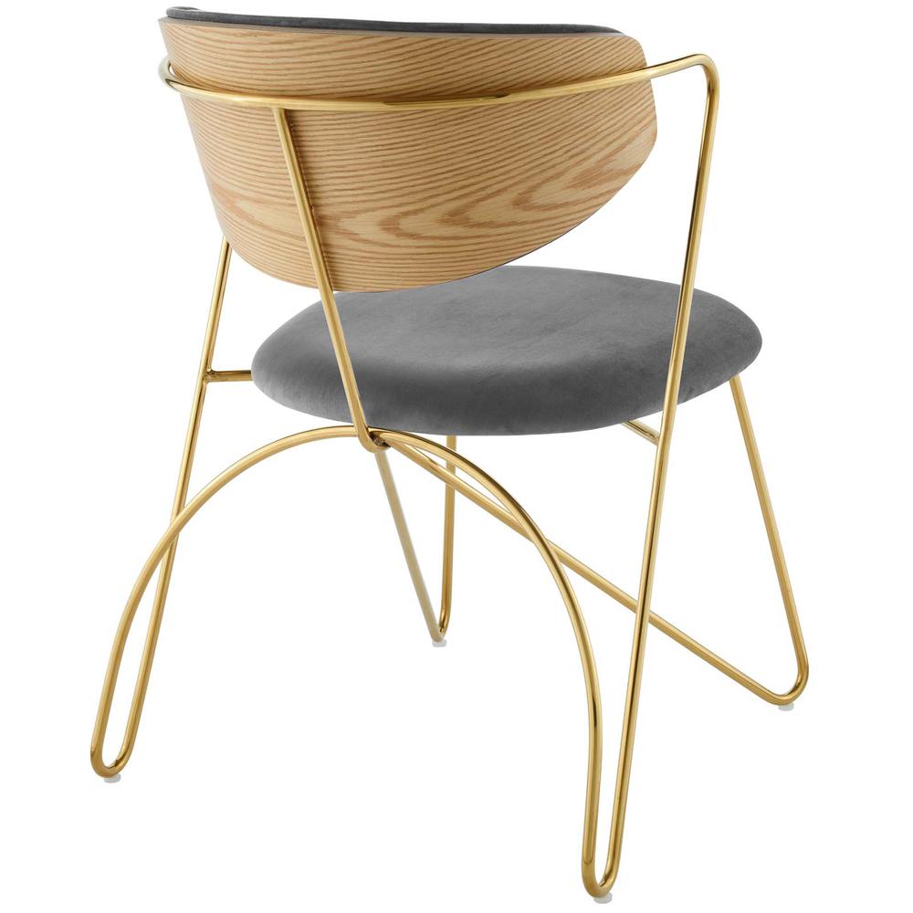Prevail Gold Stainless Steel Dining and Accent Performance Velvet Chair. Picture 3