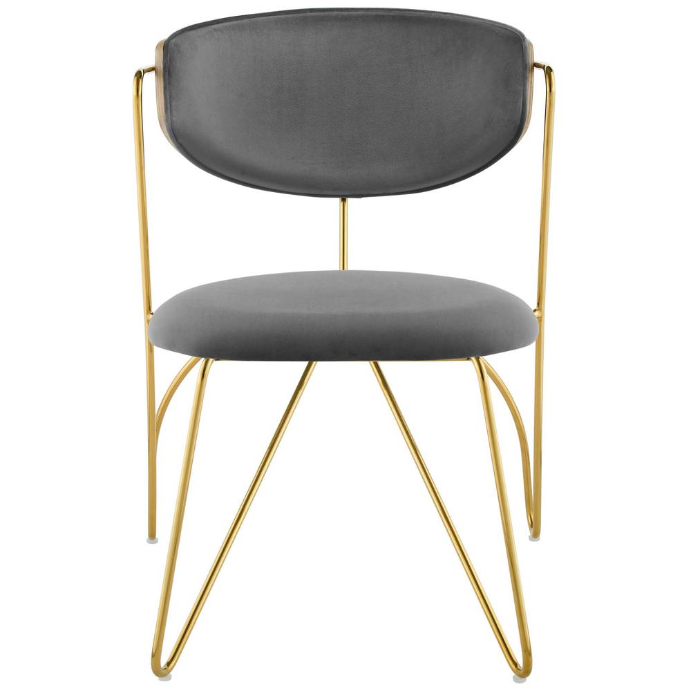 Prevail Gold Stainless Steel Dining and Accent Performance Velvet Chair. Picture 4