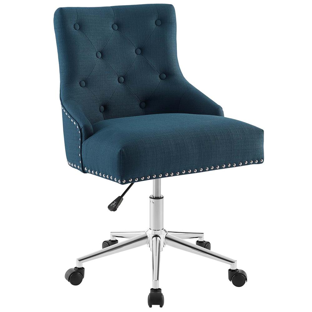 Regent Tufted Button Swivel Upholstered Fabric Office Chair - Azure EEI-3609-AZU. Picture 1