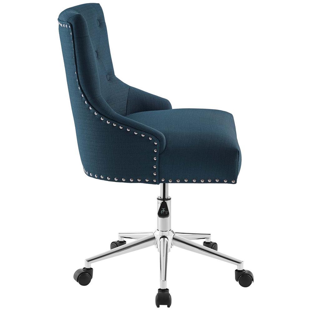 Regent Tufted Button Swivel Upholstered Fabric Office Chair - Azure EEI-3609-AZU. Picture 2