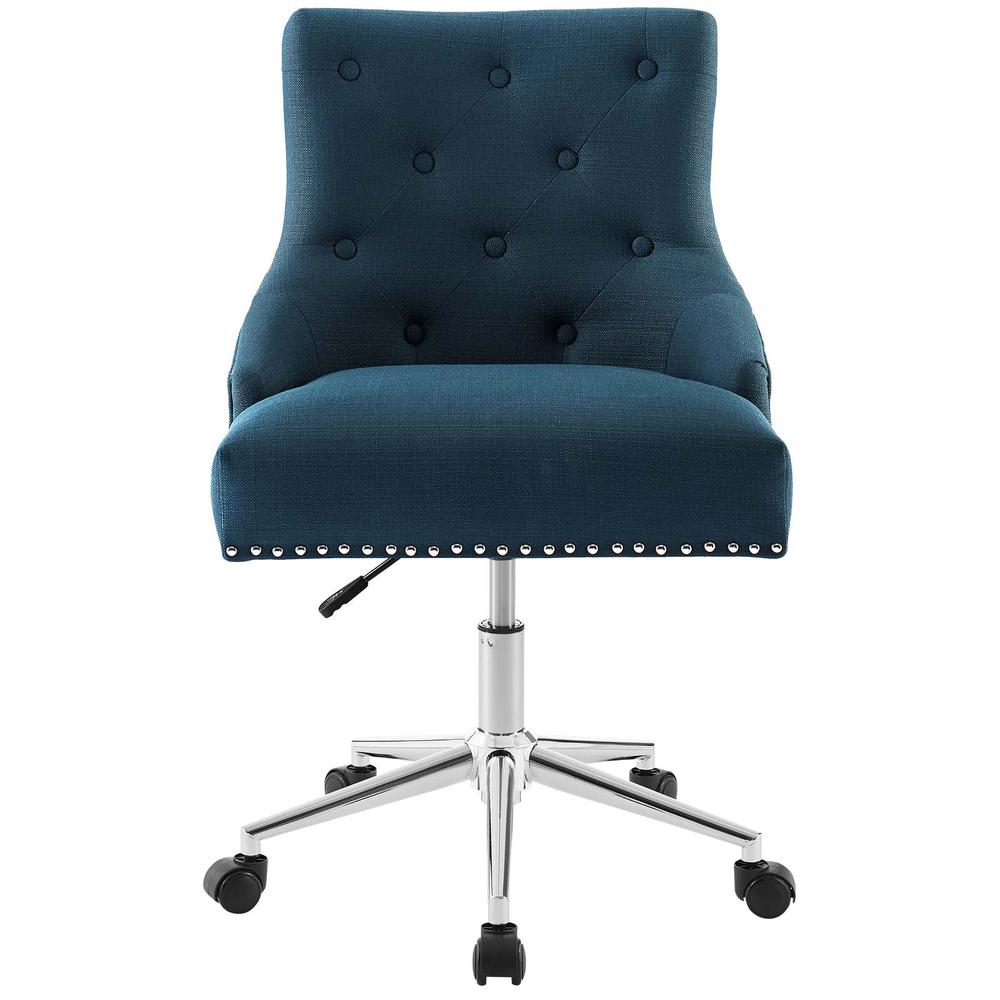 Regent Tufted Button Swivel Upholstered Fabric Office Chair - Azure EEI-3609-AZU. Picture 4