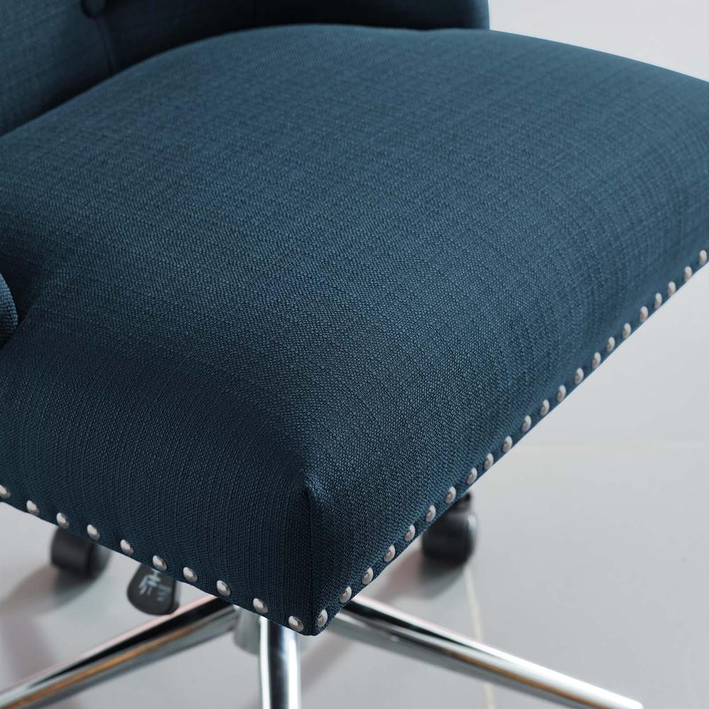 Regent Tufted Button Swivel Upholstered Fabric Office Chair - Azure EEI-3609-AZU. Picture 6