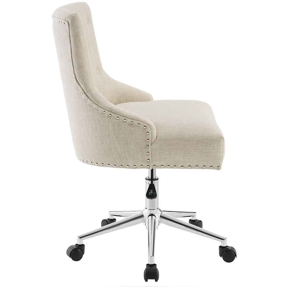 Regent Tufted Button Swivel Upholstered Fabric Office Chair - Beige EEI-3609-BEI. Picture 2