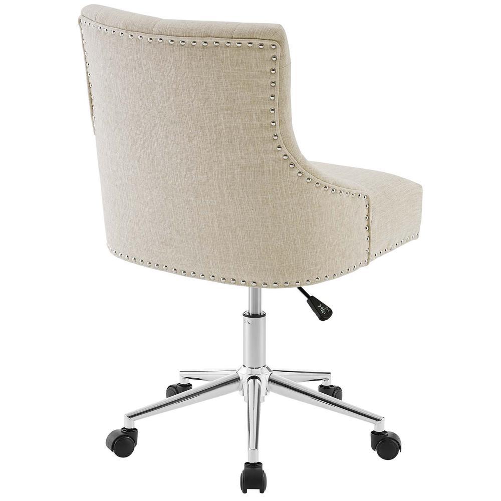 Regent Tufted Button Swivel Upholstered Fabric Office Chair - Beige EEI-3609-BEI. Picture 3
